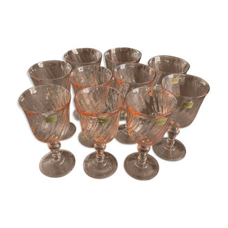 Set of 10 Rosaline foot glasses