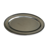 oval dish in stainless steel LB 10 french manufacture punched"