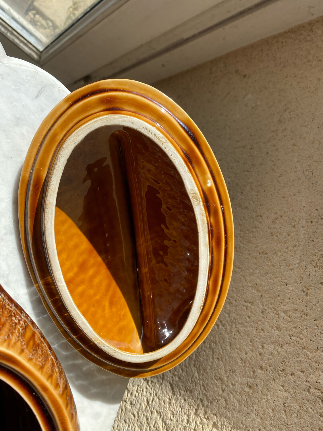 Ceramic fish tureen from sarreguemines