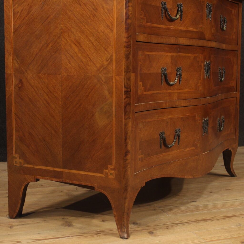 Italian inlaid commode in Louis XV style from 20th century