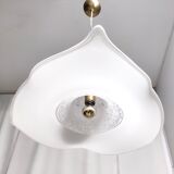 Postmodern White Murano Glass Pendant Marked La Murrina, Italy 1980s