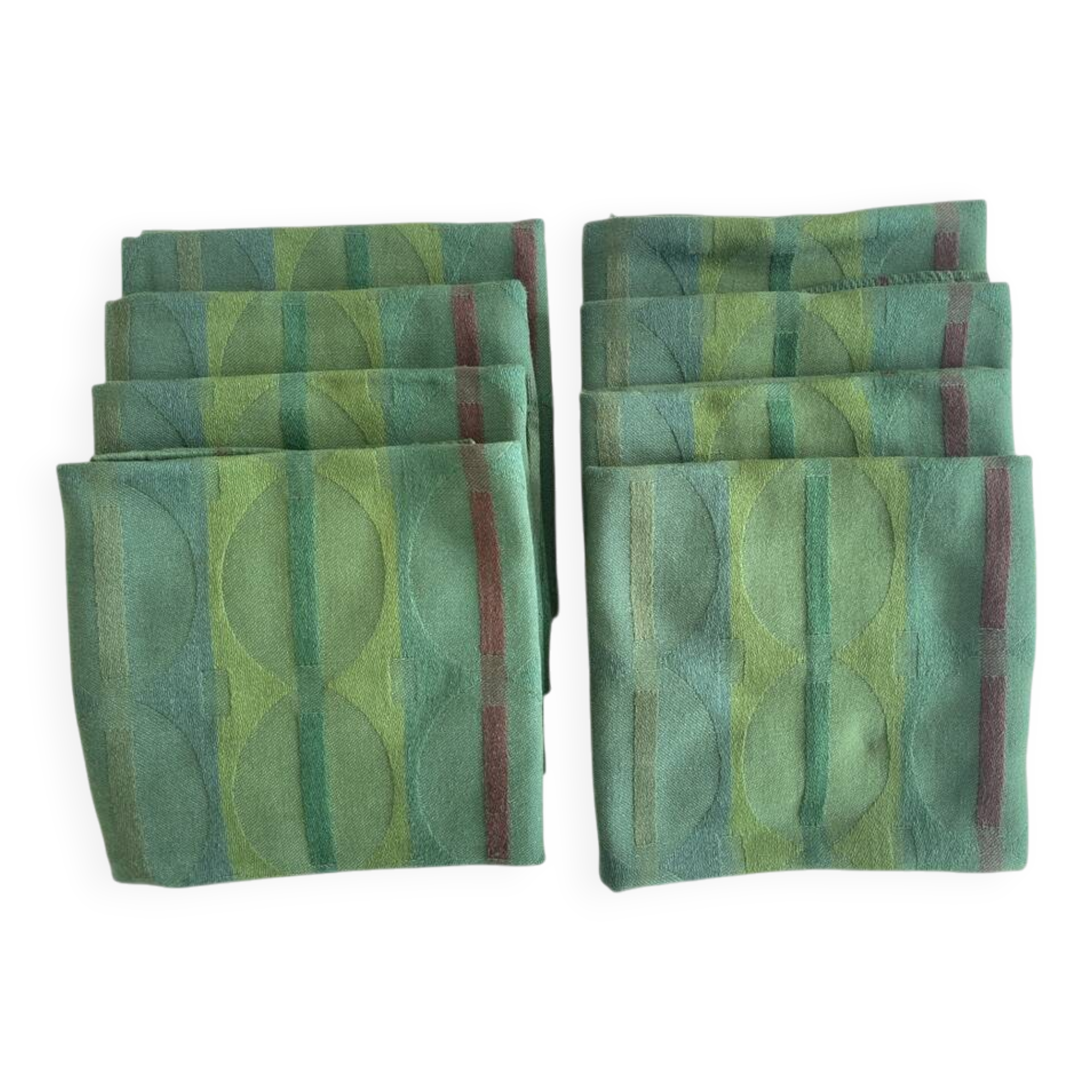 8 damask checkered napkins - cotton - 50x50 cm