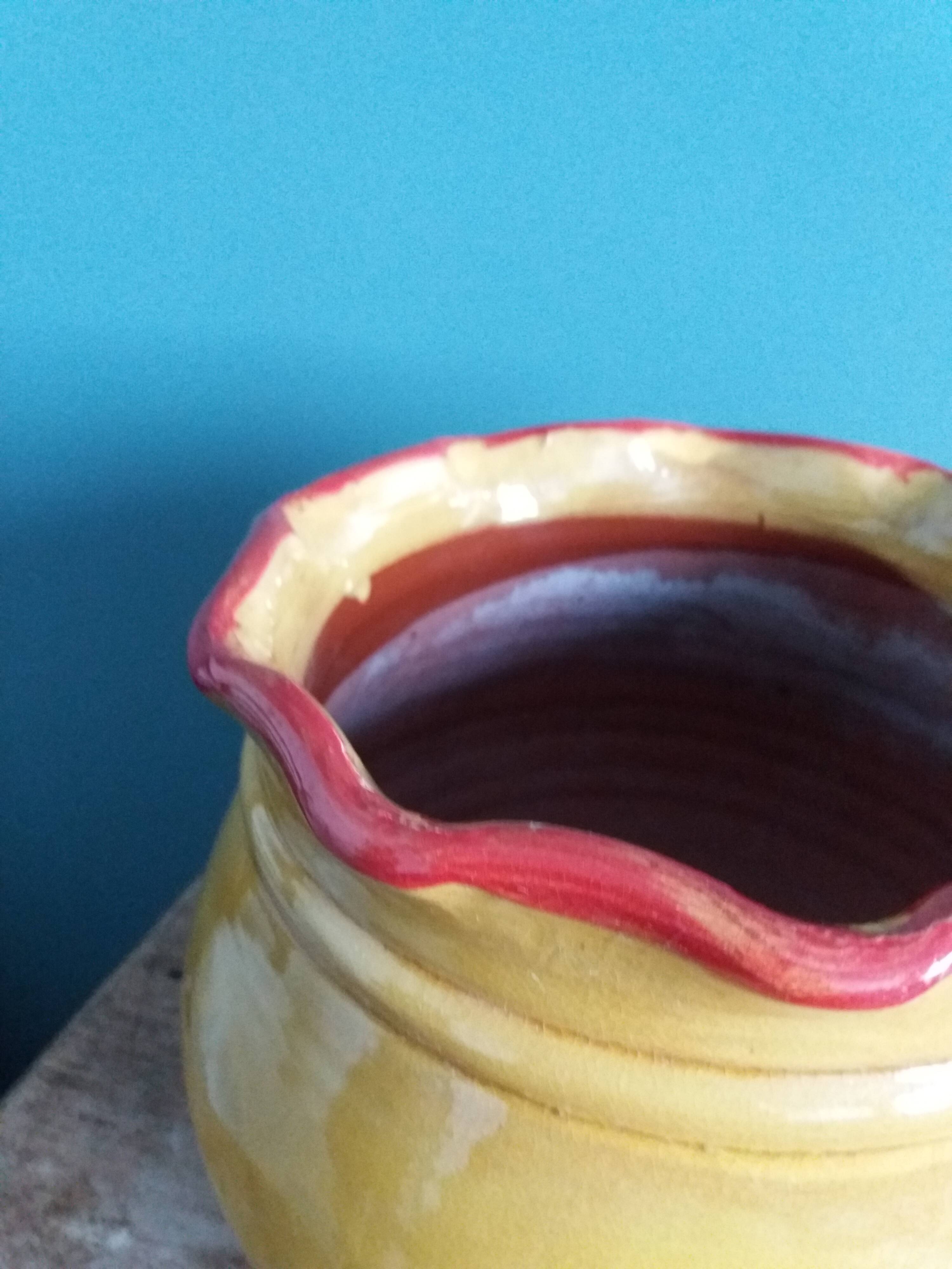 Planter, glazed terracotta flower pot, Provençal pottery