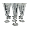 Series of 10 champagne flutes in Sèvres crystal Niagara model of the 50s