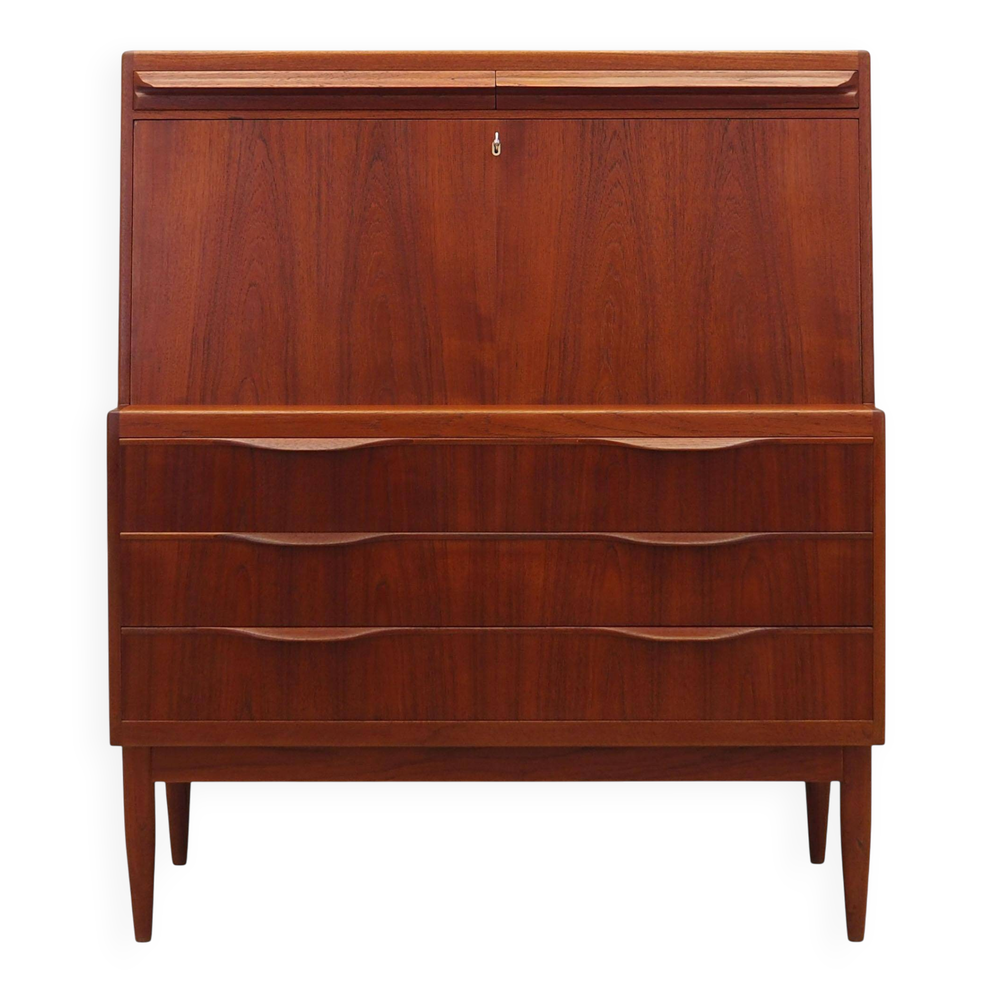 Teak secretary, Danish design, 1960s, Erling Torvits, Klim Møbelfabrik