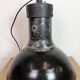 Large Industrial Factory Black Pendant Lamp with Cast Iron Top, 1950s