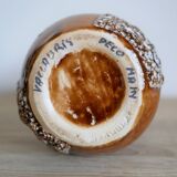 Vase Vallauris vintage brown-white