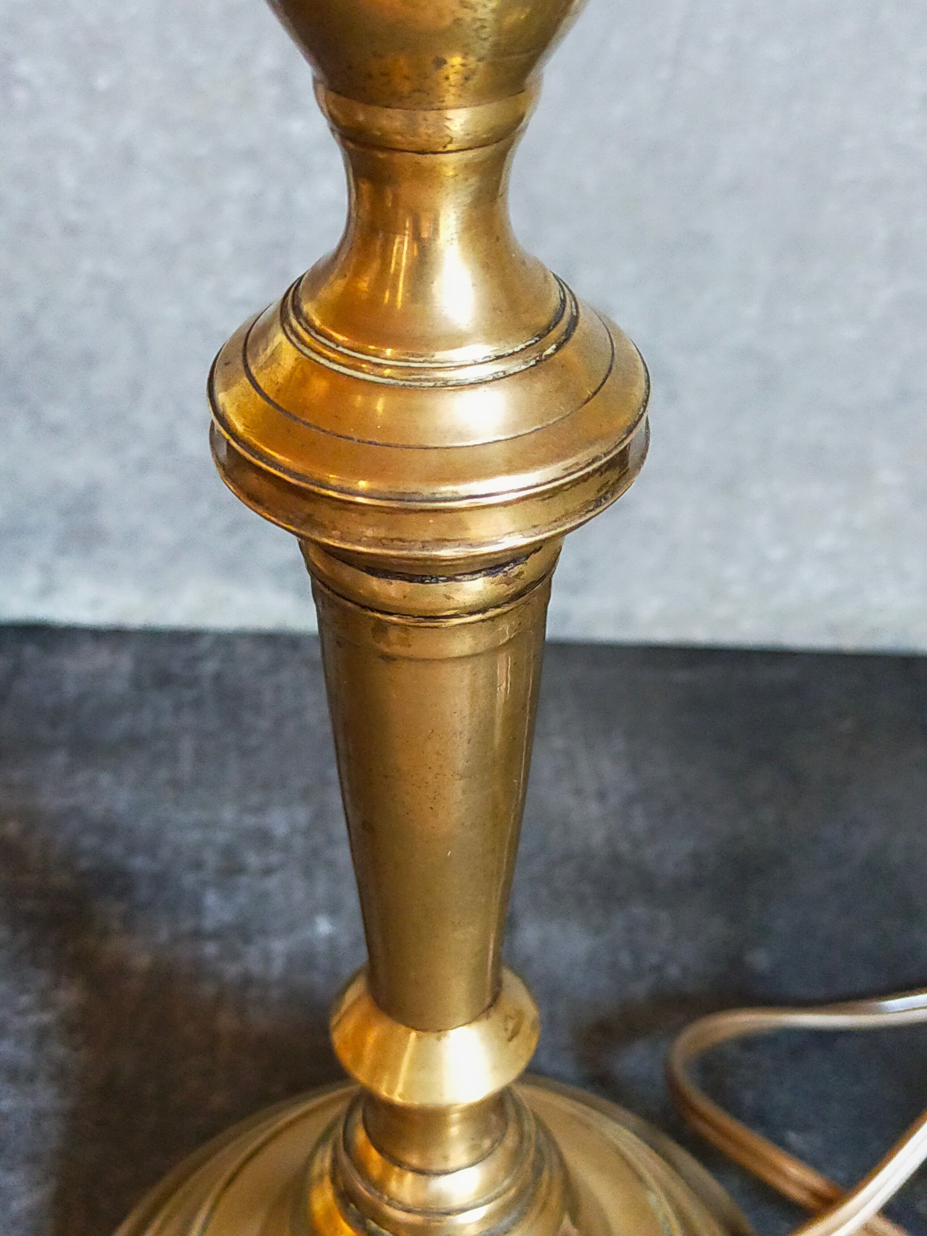 Old solid brass lamp base