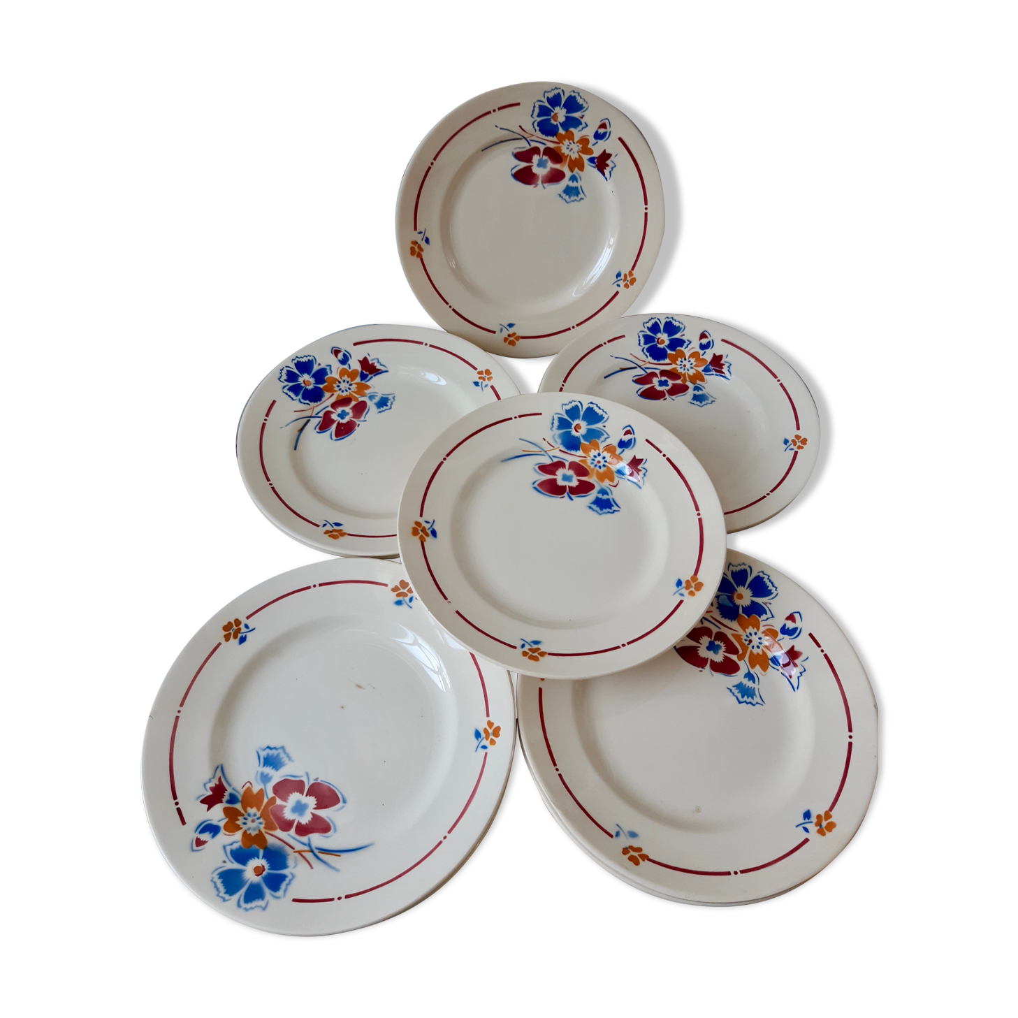 Lot of 10 plates Saint Amand model Valentin