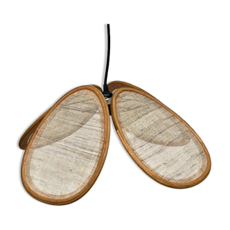 Suspension flower rattan and linen