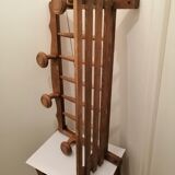 Rustic wooden wall coat rack