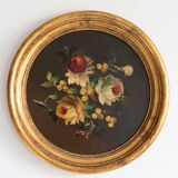 Set of 3 paintings bouquet of flowers