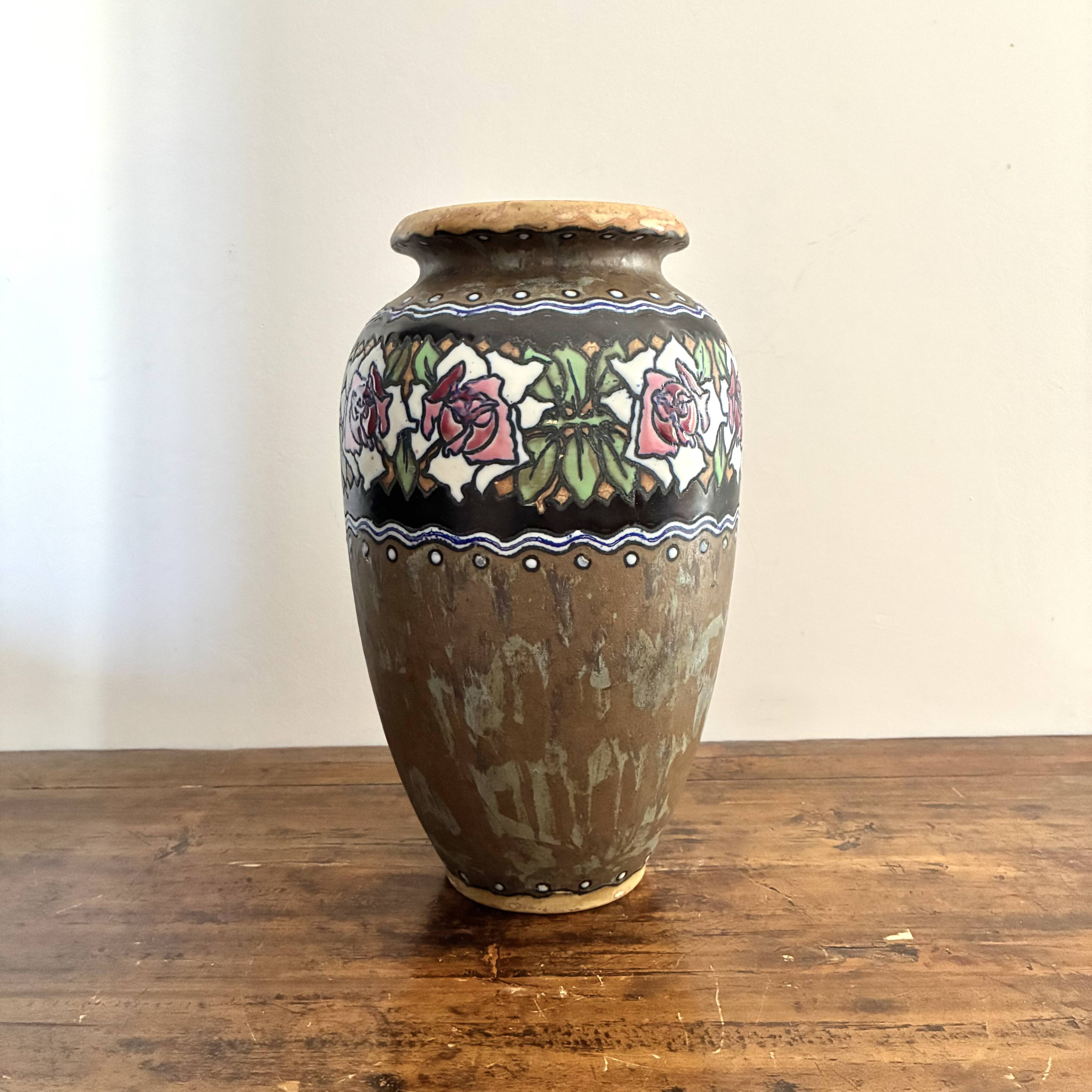 Art deco vase grès boch frères keramis charles catteau d622 shape 914 circa