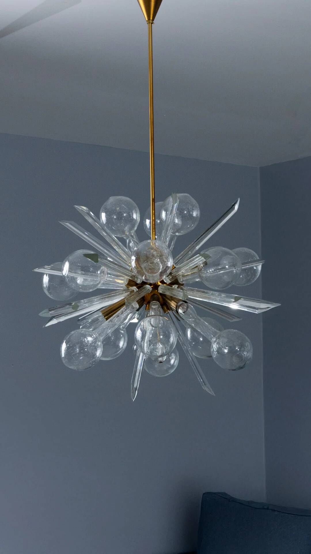 Chandelier “EXPLOSE” by René Roubíček, sculptural art glass ceiling light