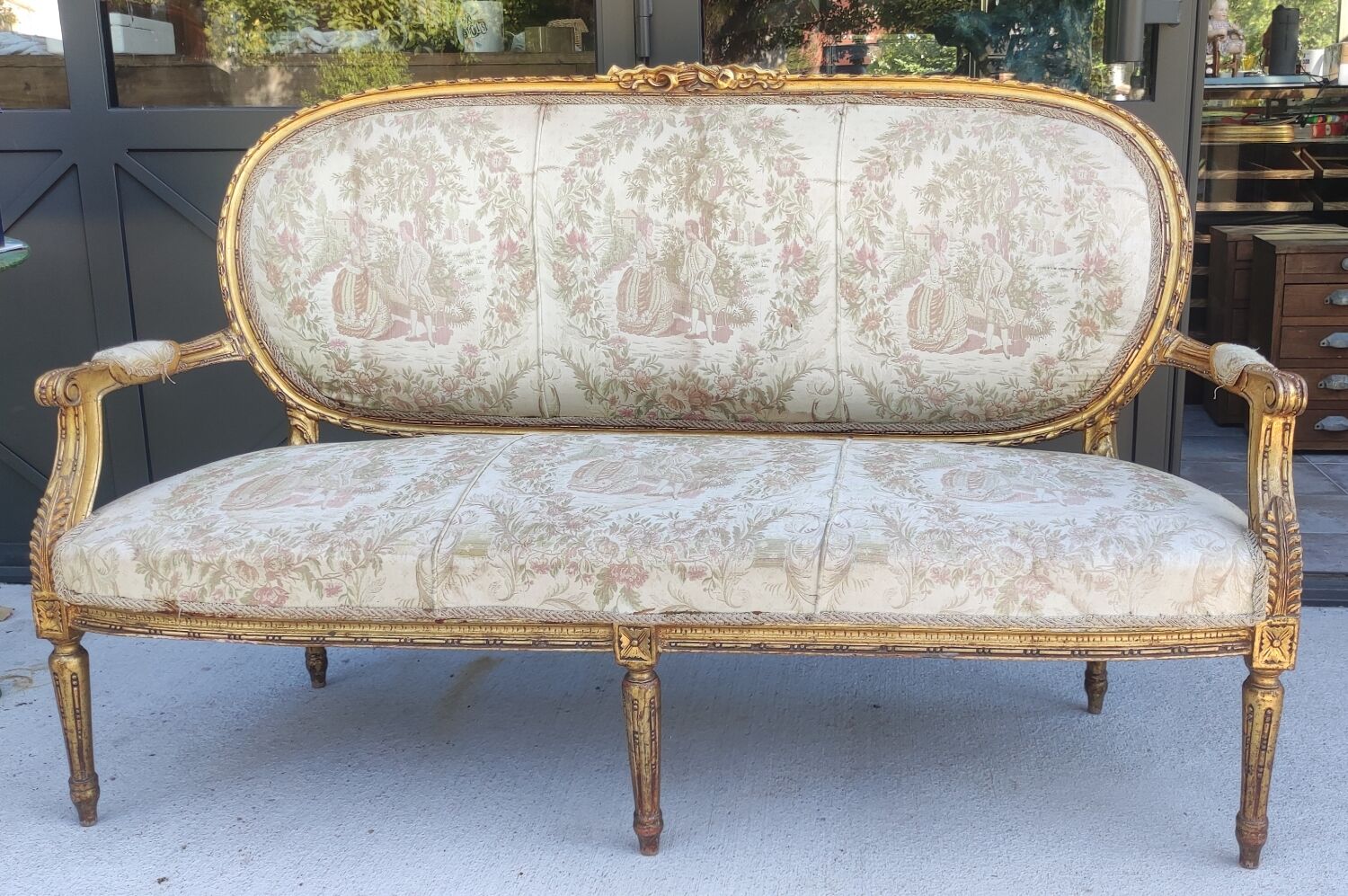 Old Louis XVI style bench