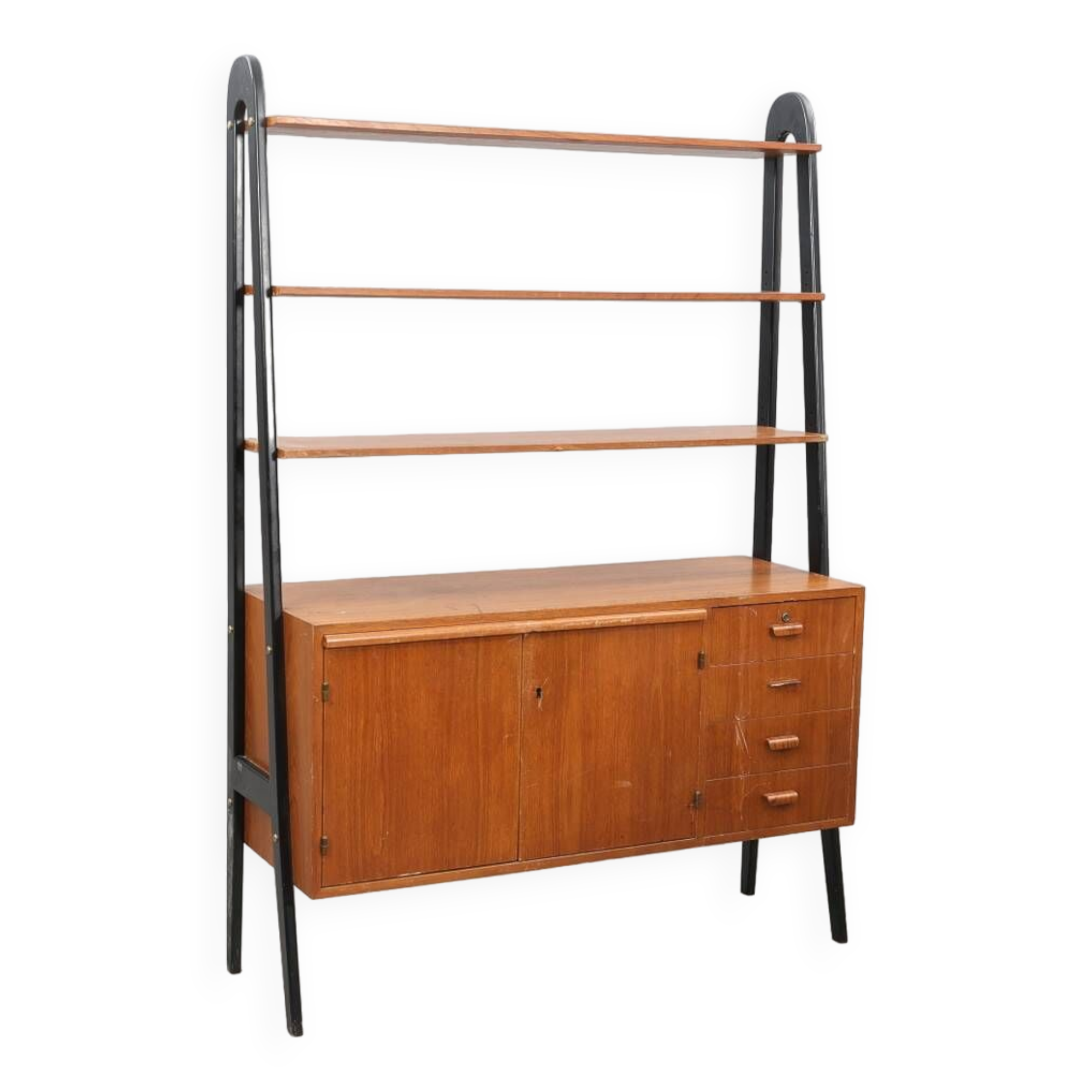 Renovated multifunction bookcase teak 1960 denmark