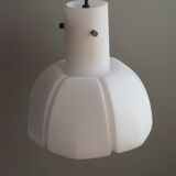 Suspension lamp, white opaline, Glashütte Limburg, Germany 1960