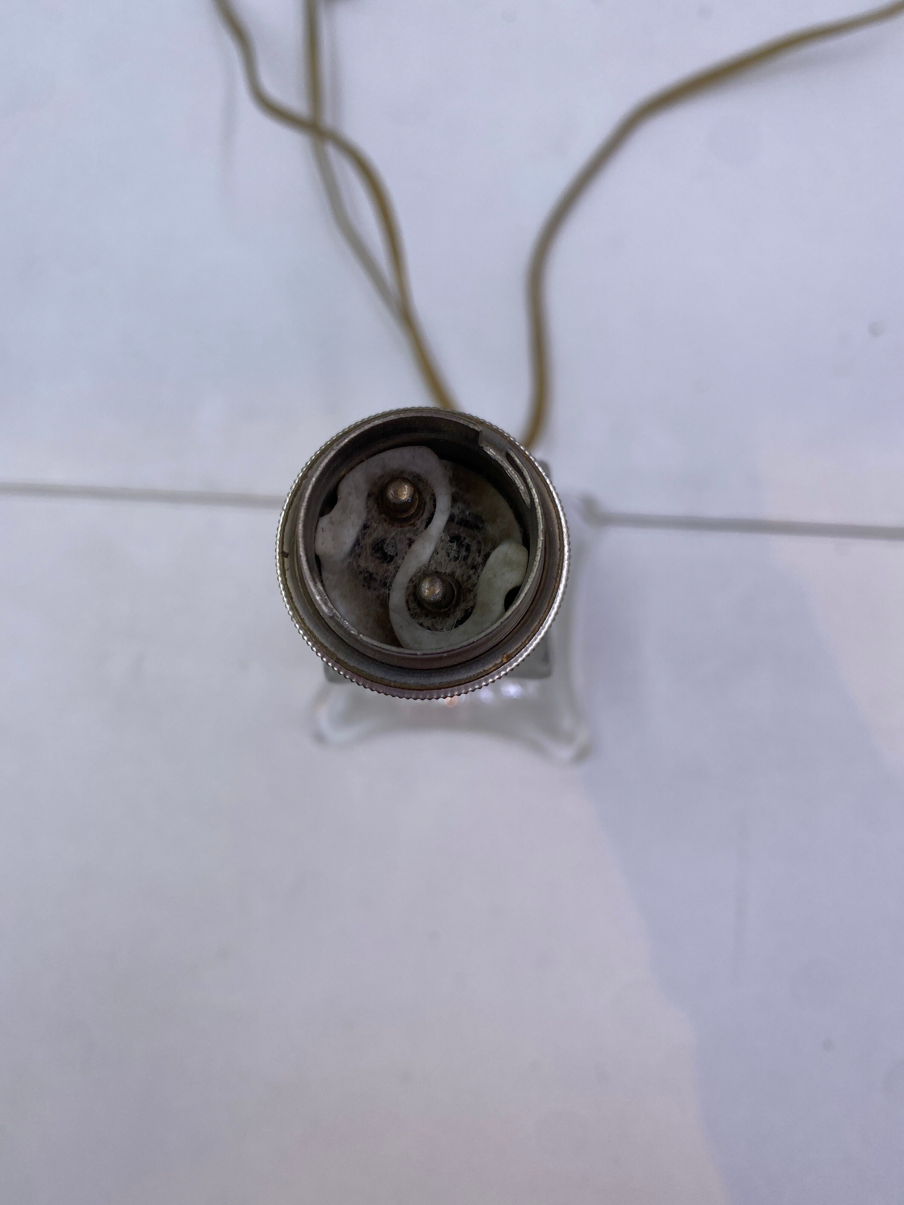 Pied de lampe de bureau en verre