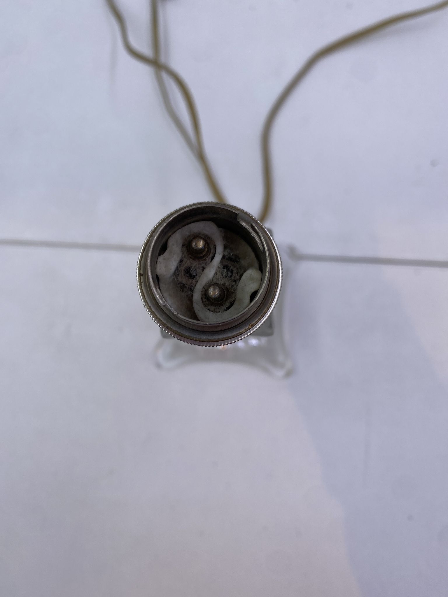 Glass desk lamp foot