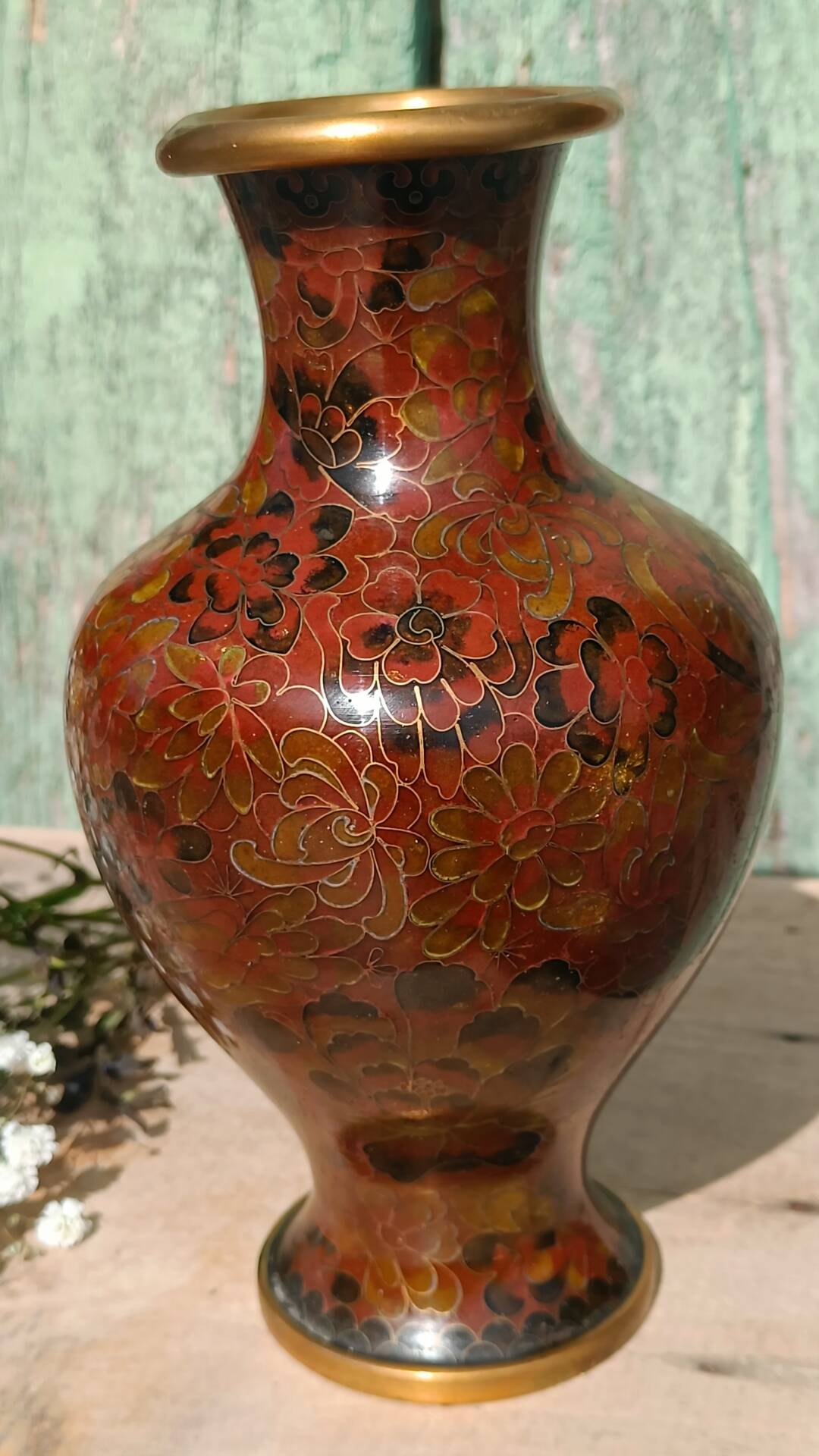 Cloisonné metal vase