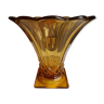 Old 50 years amber tulip vase