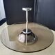 Vintage Glass and Stainless Steel Cheese Board