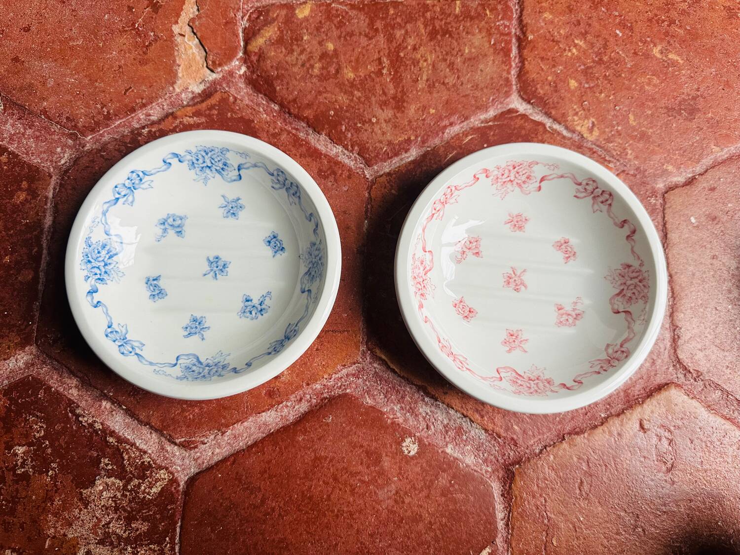 Laura Ashley Antique Soap Dish Pair