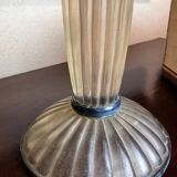 Art Deco Frosted Acrylic and Verdigris Brass Pricket Candleholder