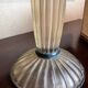 Art Deco Frosted Acrylic and Verdigris Brass Pricket Candleholder