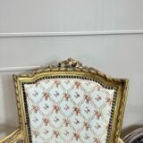 Paire de fauteuils en bois doré de style louis xvi xix eme siècle