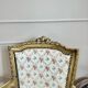 Pair of louis xvi style gilded wood armchairs, 19th century