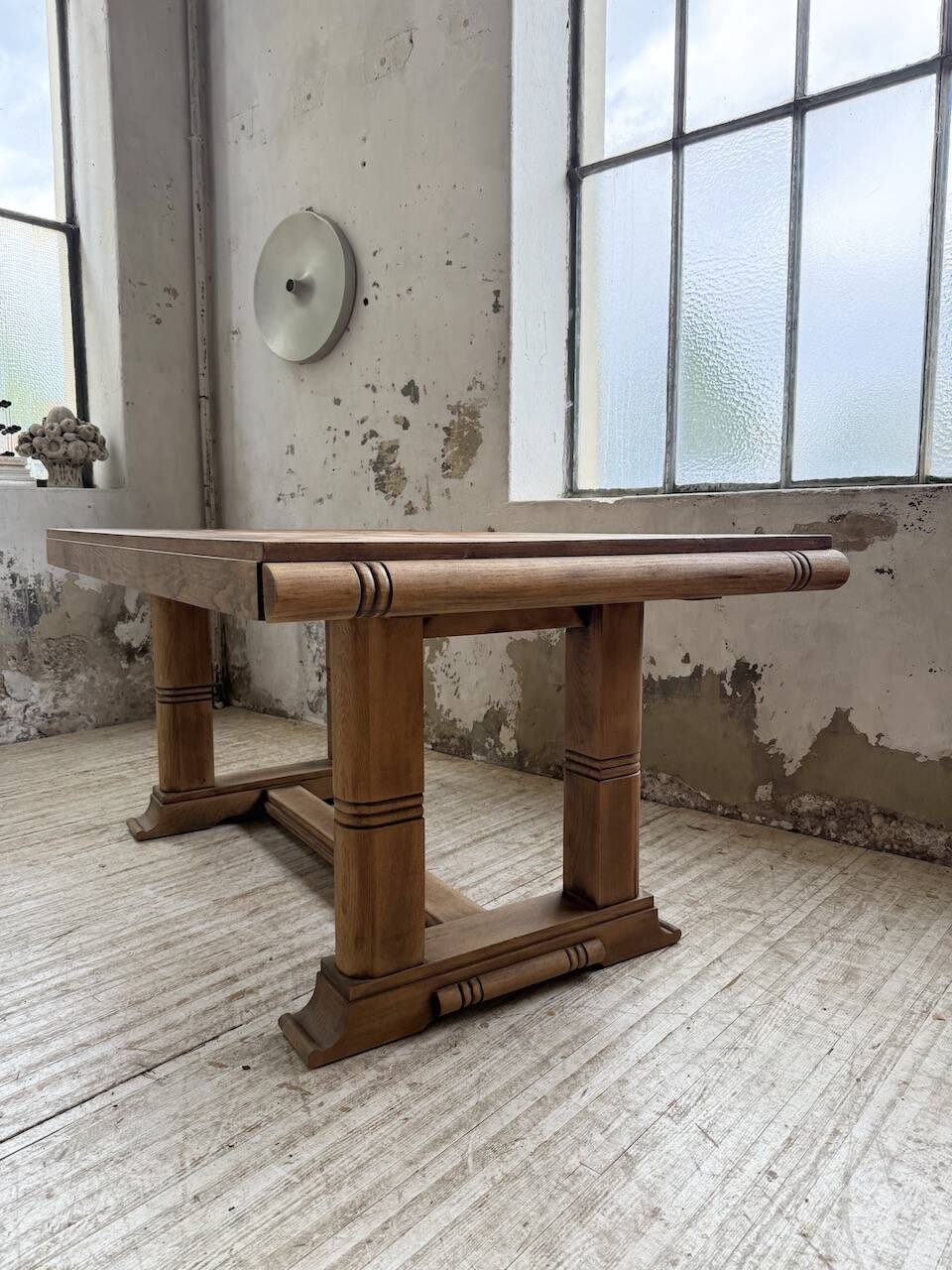 Table de repas chêne 1940 Dudouyt 240cm