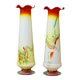 Pair of blown glass Murano collared vases