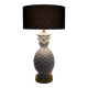Table lamp ananas ceramic and brass 70s