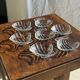 7 vintage shell-shaped bowls in Pyrex glass from France