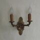 French Antique Bronze Empire Double Wall Sconce with Fan & Swan Detail 5239