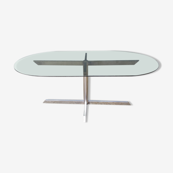 Table ovale chromé design