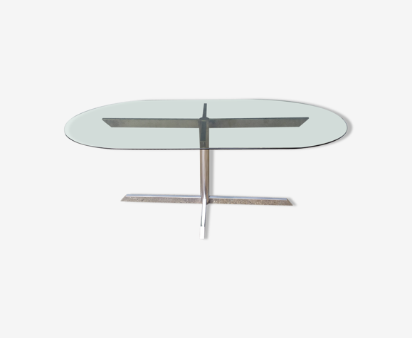 Table ovale chromé design