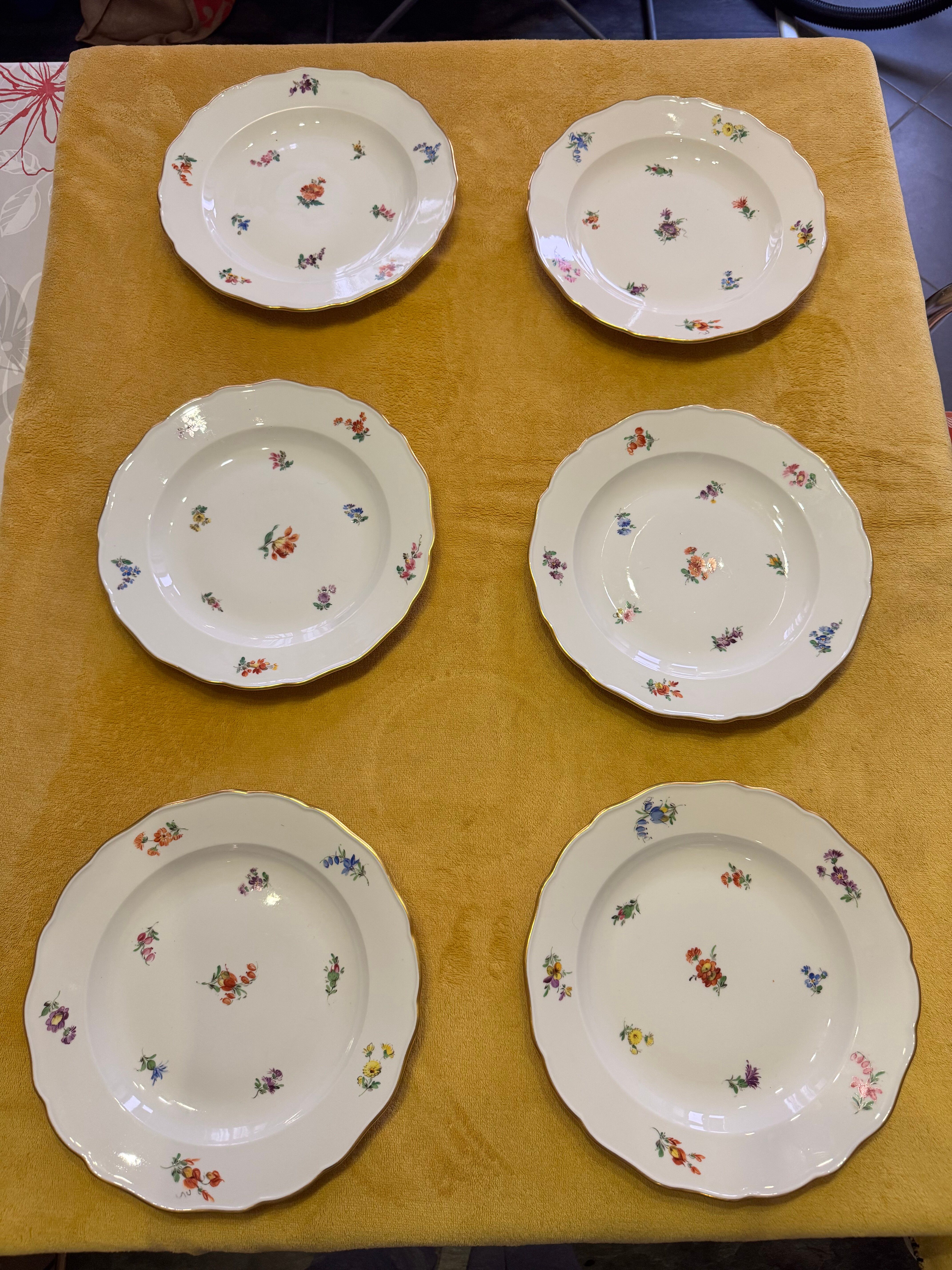 Lot de 6 assiettes Meissen