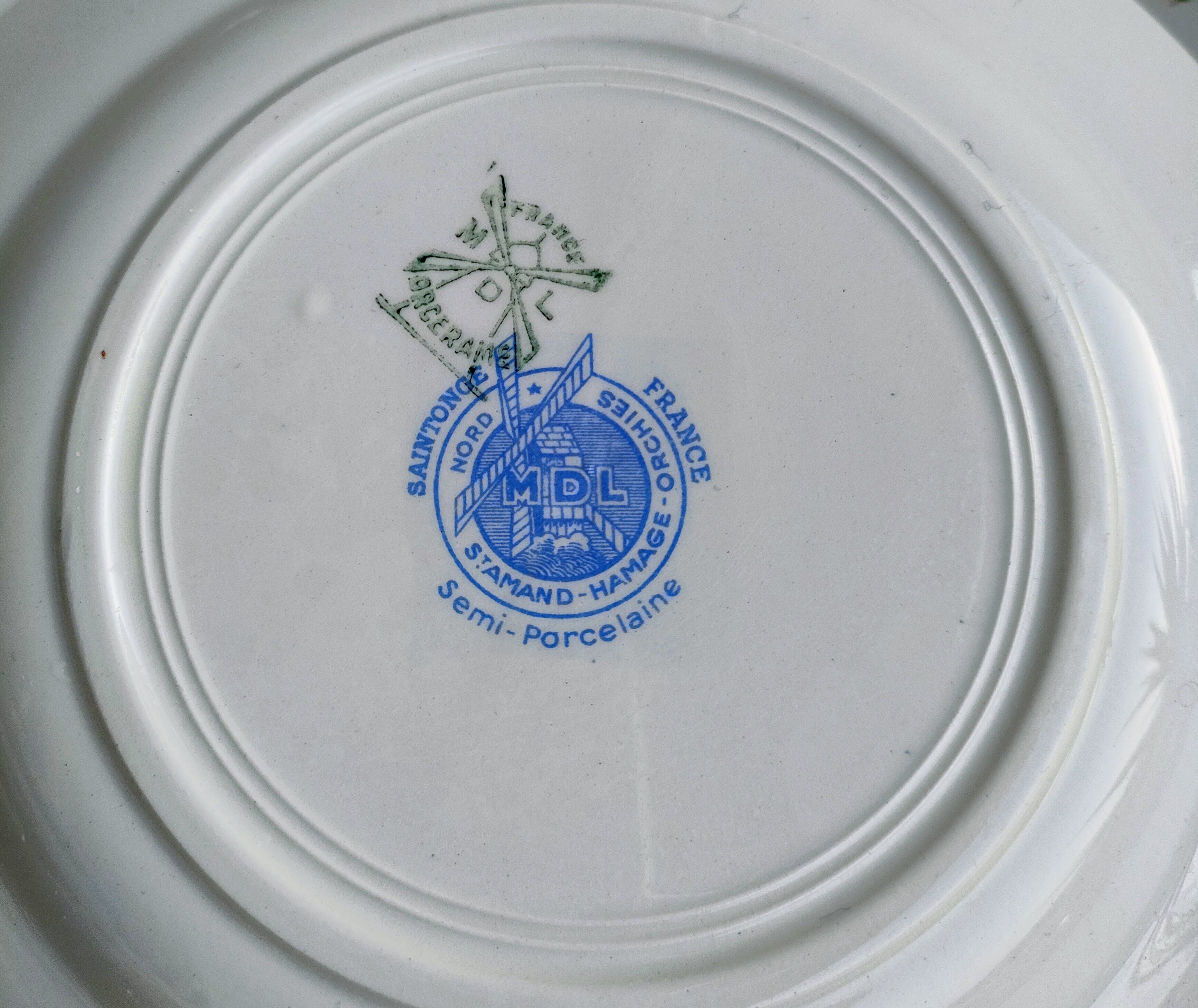 Lot 6 plates dessert porcelain Moulin des Loups