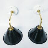 Antique enamelled sheet metal wall lights