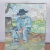 Oil on canvas depicting a man
