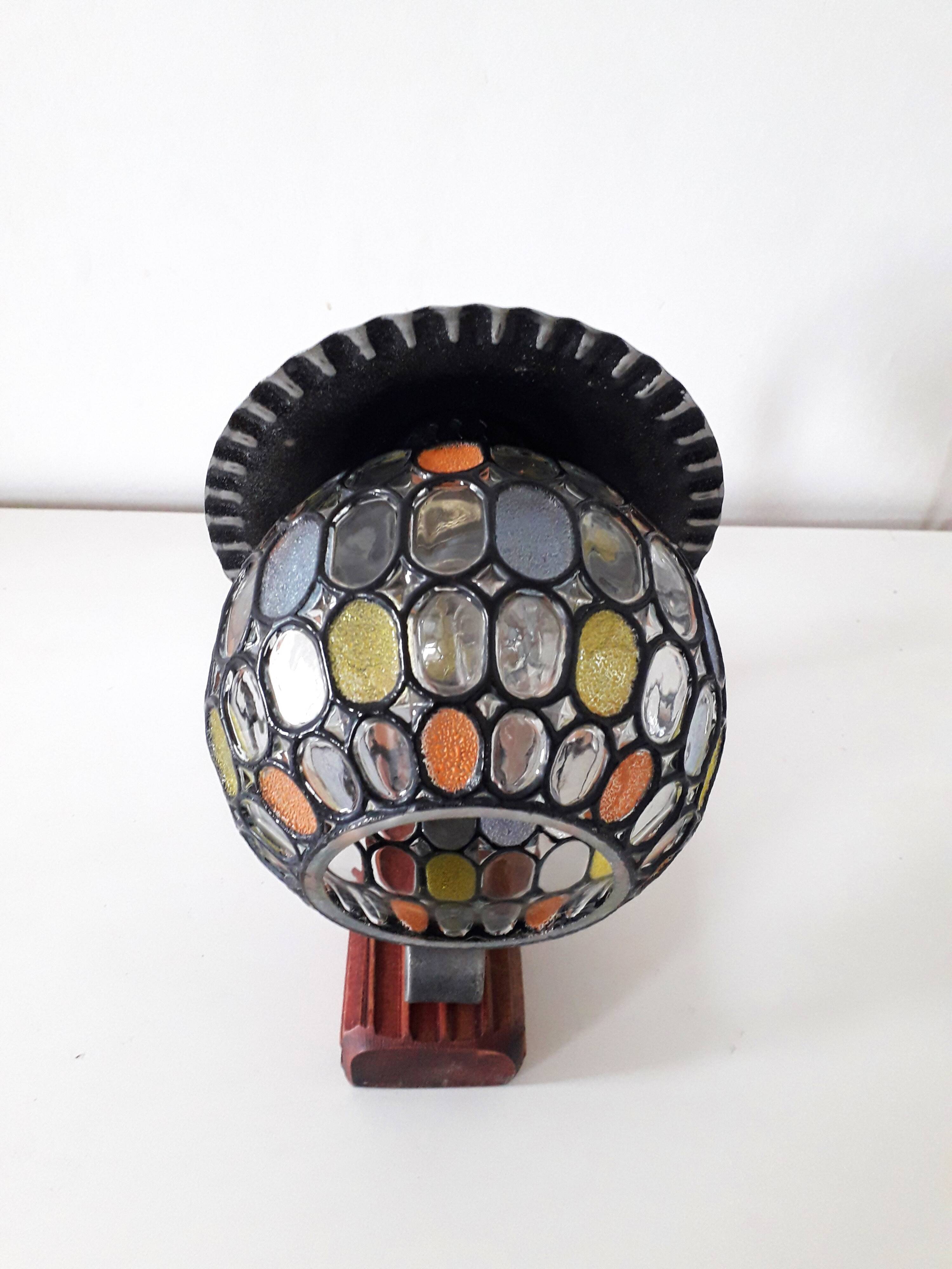 Retro wall light - Globe colored cloisonné glasses. - 1950-60