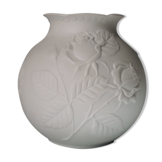 Vase ball pink white porcelain