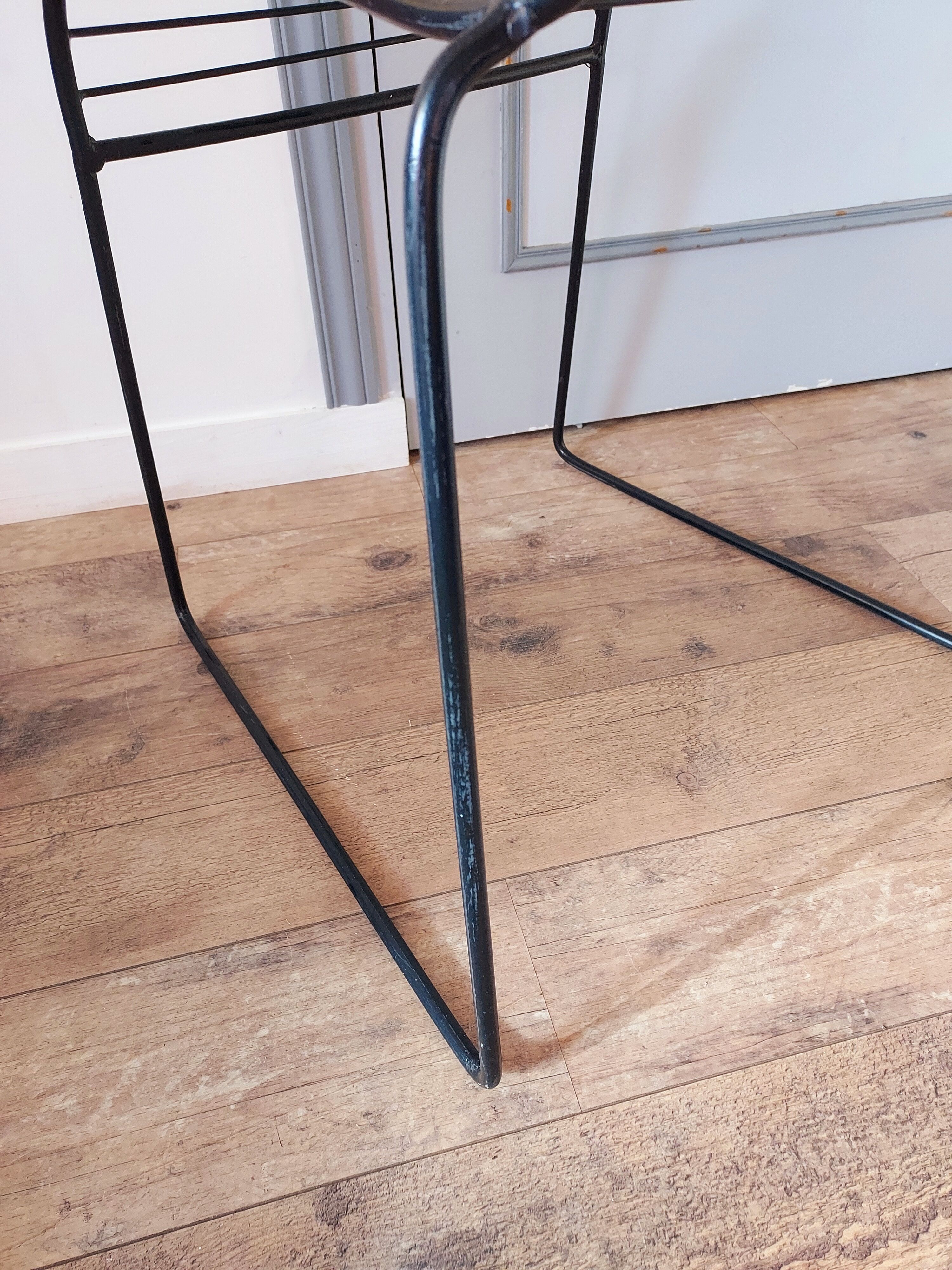 Black wire stool