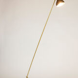 Lampadaire en tôle perforée et laiton doré, années 1960