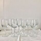 Set de 8 verres à pied : 4 verres à eau et 4 verres à vin, verre tourbillonnant