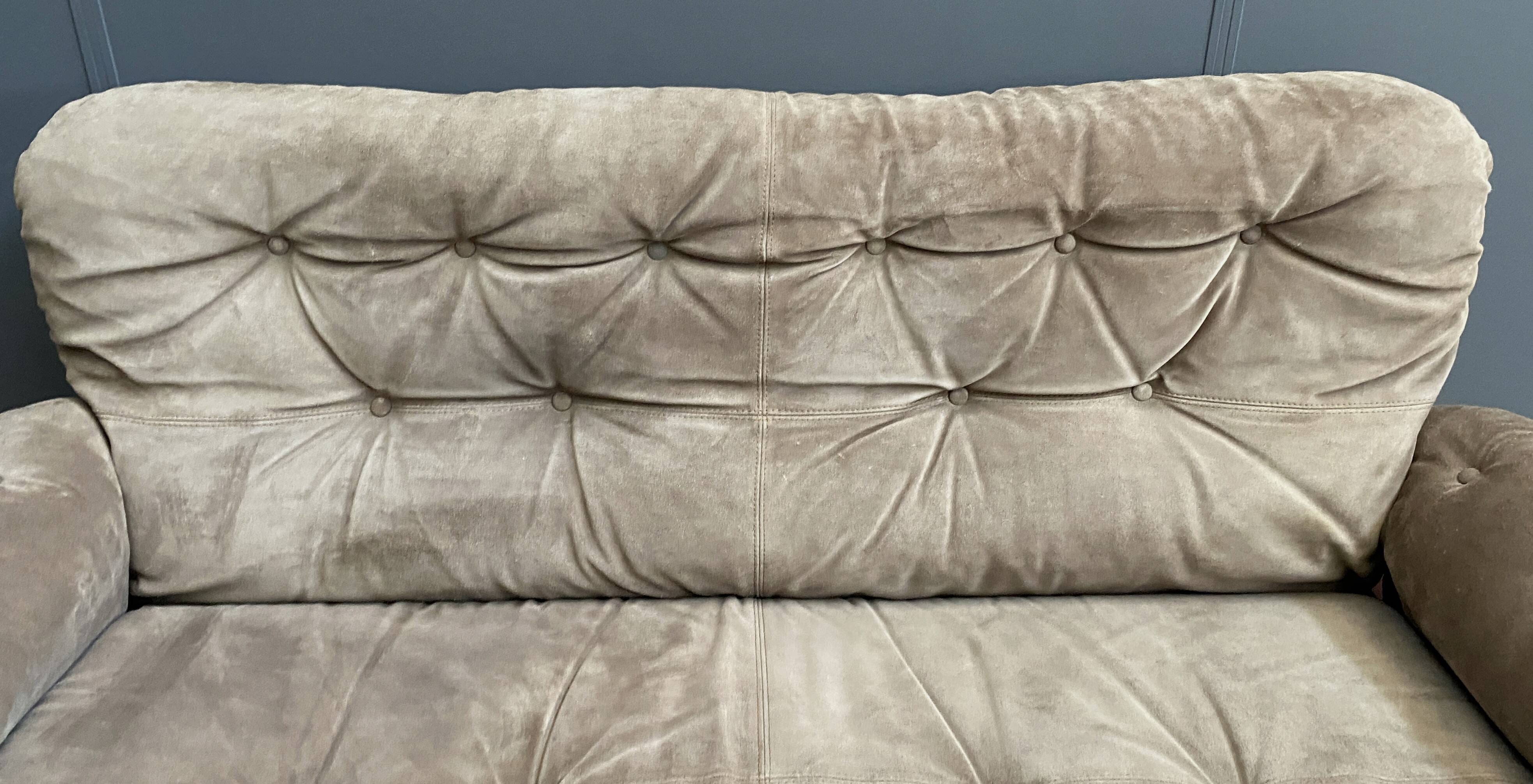 Brazillian 2 seat sofa in suede and Jatoba wood