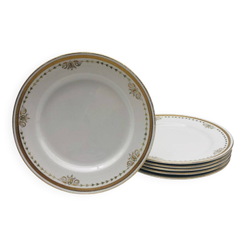 6 Assiettes à dessert vintage, Keeling & Co Losol Ware Burslem.