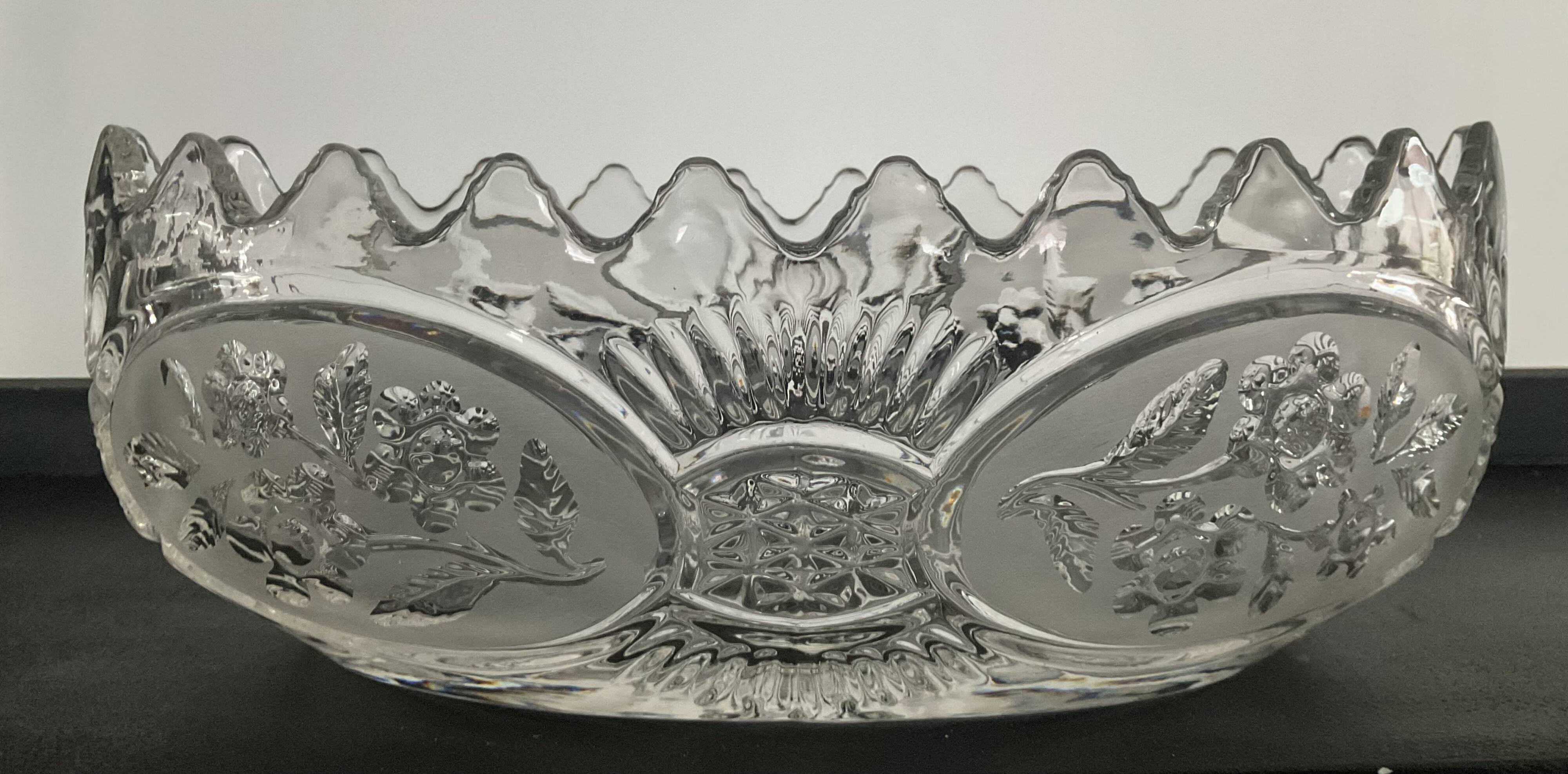 70s moulded glass fruit bowl